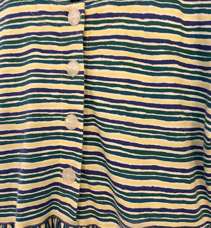 Maxi Vestido Vintage FADS Mezcla Algodón Talla Grande Bolsillos Foto 3 de 4