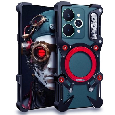 Metal Aluminum Rimless 360 Stand Bumper Case For Realme 15 14 13 12 Pro+  15T 14X