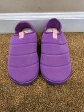 Wonder Nation Puffer Slipper Girl s Size 13/1 Pink Plush Fuzzy Lined Shoes