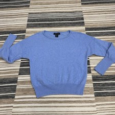 Tahari Sweater Women's Medium Blue 100 Cashmere Crewneck Dolman Knit Pullover