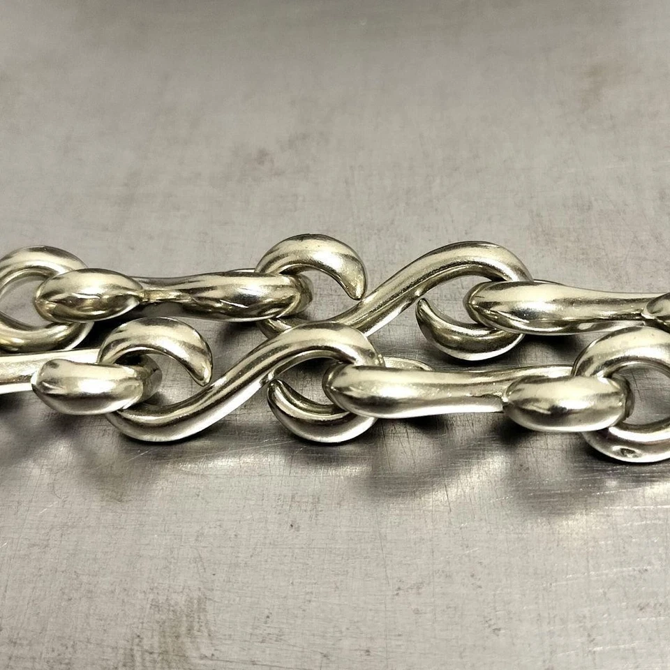 Cuproníquel Gancho en S 10mm Cartera Cadena Vintage Plata Gancho Giratorio Como Nuevo Foto 3 de 3