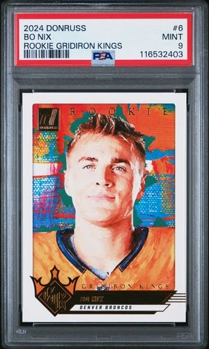 2024 PANINI DONRUSS RC GRIDIRON KINGS #6 BO NIX ROOKIE RC PSA 9