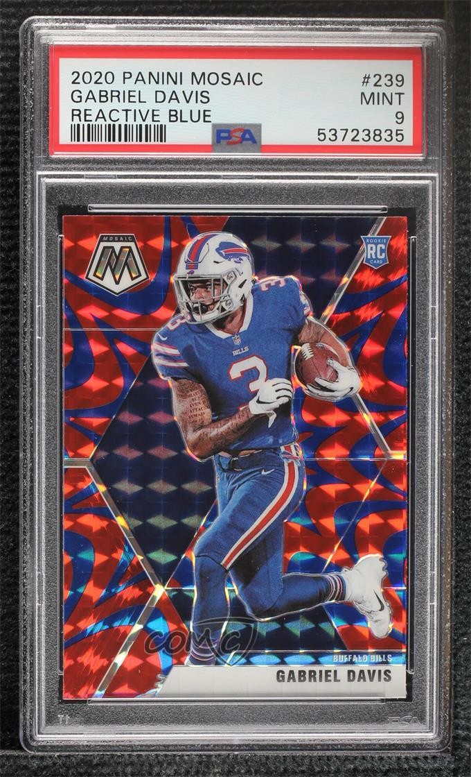2020 Panini Mosaic Rookies Reactive Blue Prizm Gabriel Davis #239 PSA 9 MINT 2l4