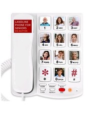 Uvital Big Button Phone for Seniors, Corded Landline Phone with 9 One-Touch Dial