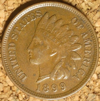 1899 Indian Head Cent - AU++,  EXACTLY AS SHOWN  (M768)