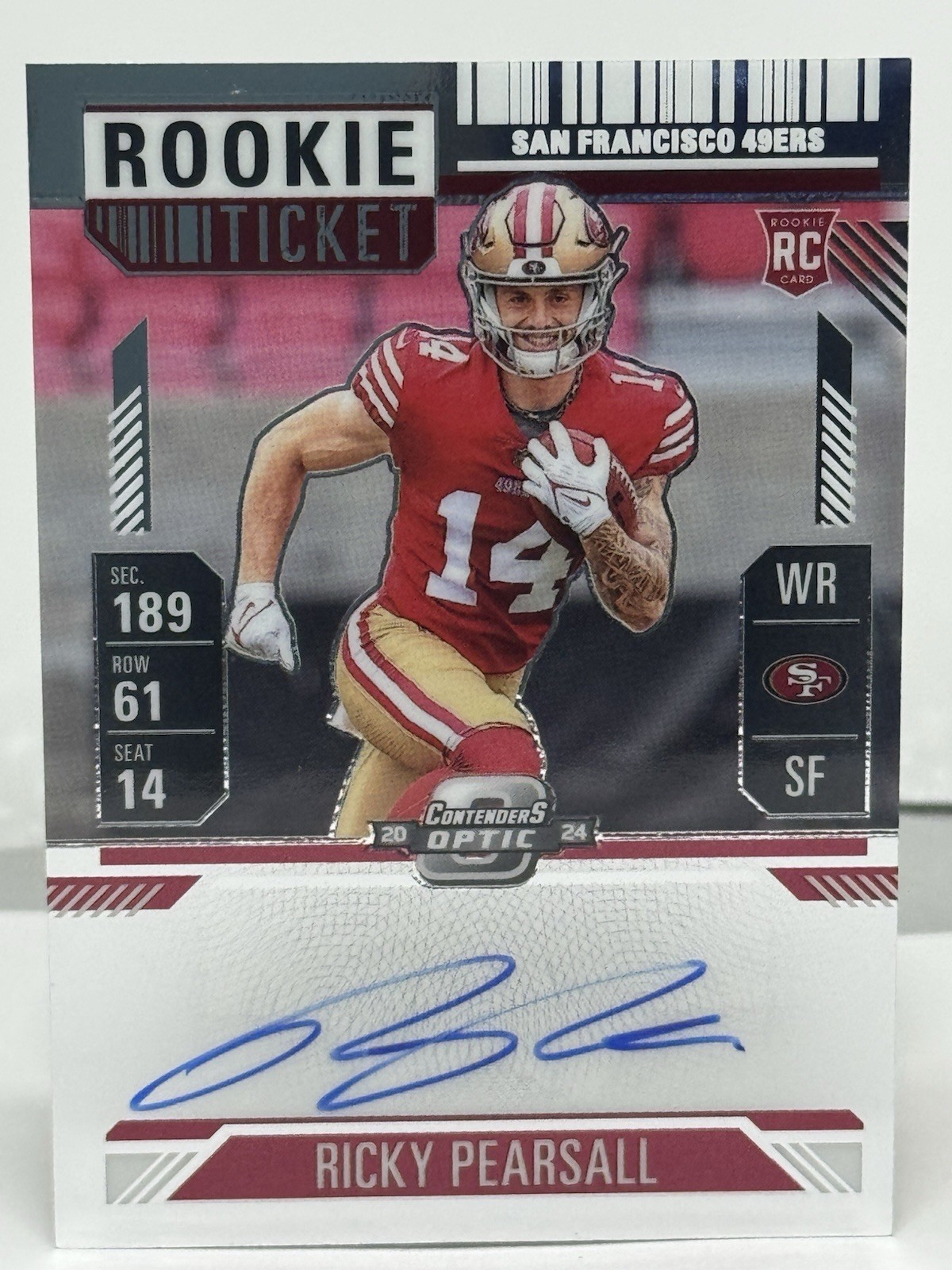2024 Contenders Optic Rookie Ticket RPS Autographs #109 Ricky Pearsall (AU, RC)