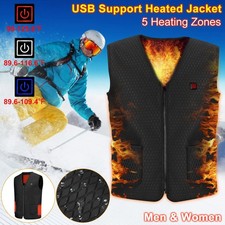 1Pc Heat Jacket Vest 3 Heating Gear Adjustable USB Heated Vest Warm Heat Coat Ve