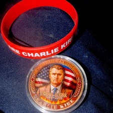 Charlie Kirk Memorial Coin and bracelet turni...