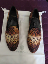 Brand New/Other Versace Silk  Leopard Print Loafers  Shoe size 41-8