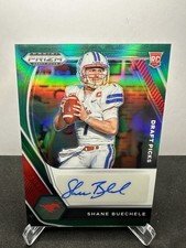 2021 Panini Prizm Draft Picks Green Auto #DPA-SBU SHANE BUECHELE Rookie Card RC. rookie card picture