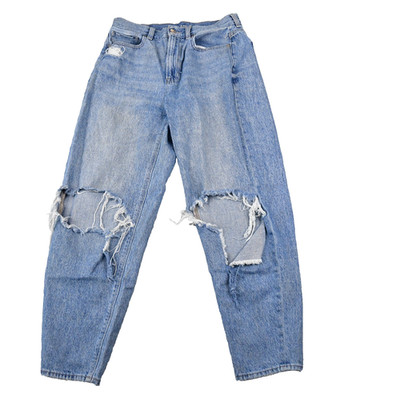 American Eagle Relaxed Mom Jeans Womens 6 Reg (27x26.5) Distressed Blue Denim