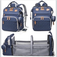 Baby Diaper Bags with Changing Station Waterproof Backpack Blue