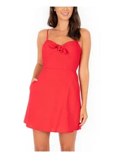 SPEECHLESS Womens Spaghetti Strap Sweetheart Neckline Fit + Flare Mini Dress