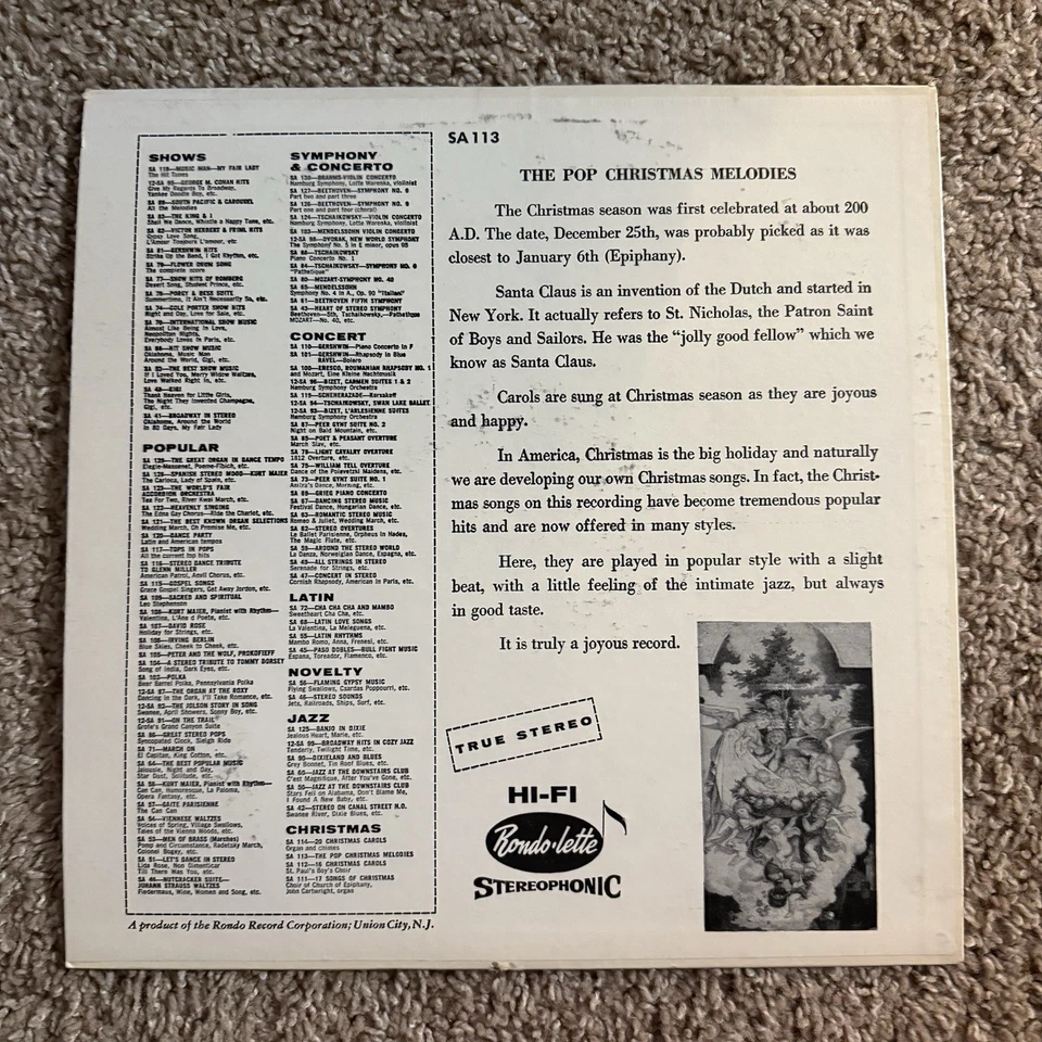 Рождественские мелодии поп-музыка винил Sterio - Изображение 2 из 2