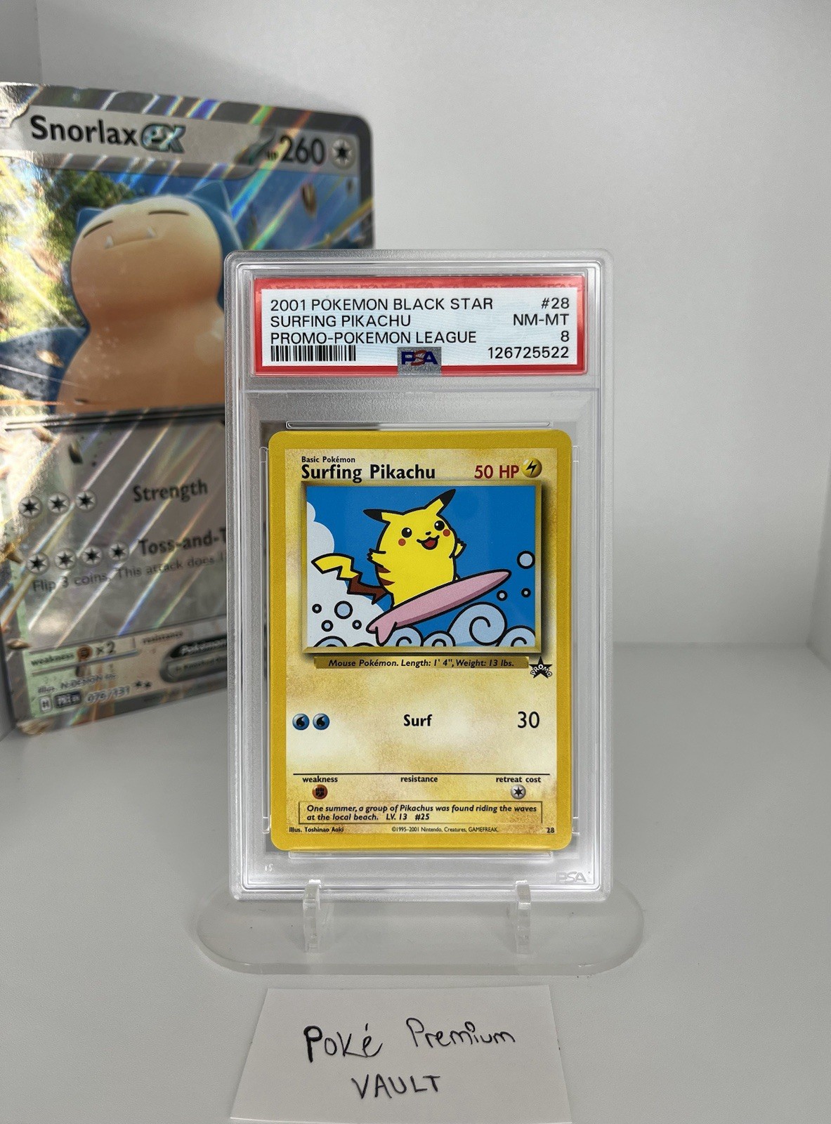 Surfing Pikachu #28 PSA 8 - 2001 Pokemon WOTC Black Star Promo