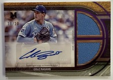 2025 Topps Museum Collection Cole Ragans SPDRA-CRA Dual Relic Auto Purple /20