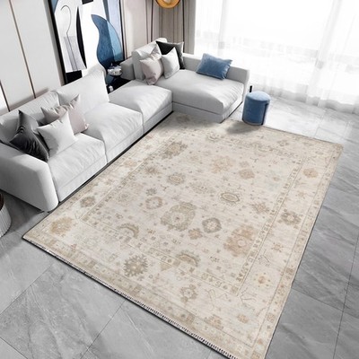 Hand Knotted Oushak Rug High Low Camel Wool Traditional Area Rug