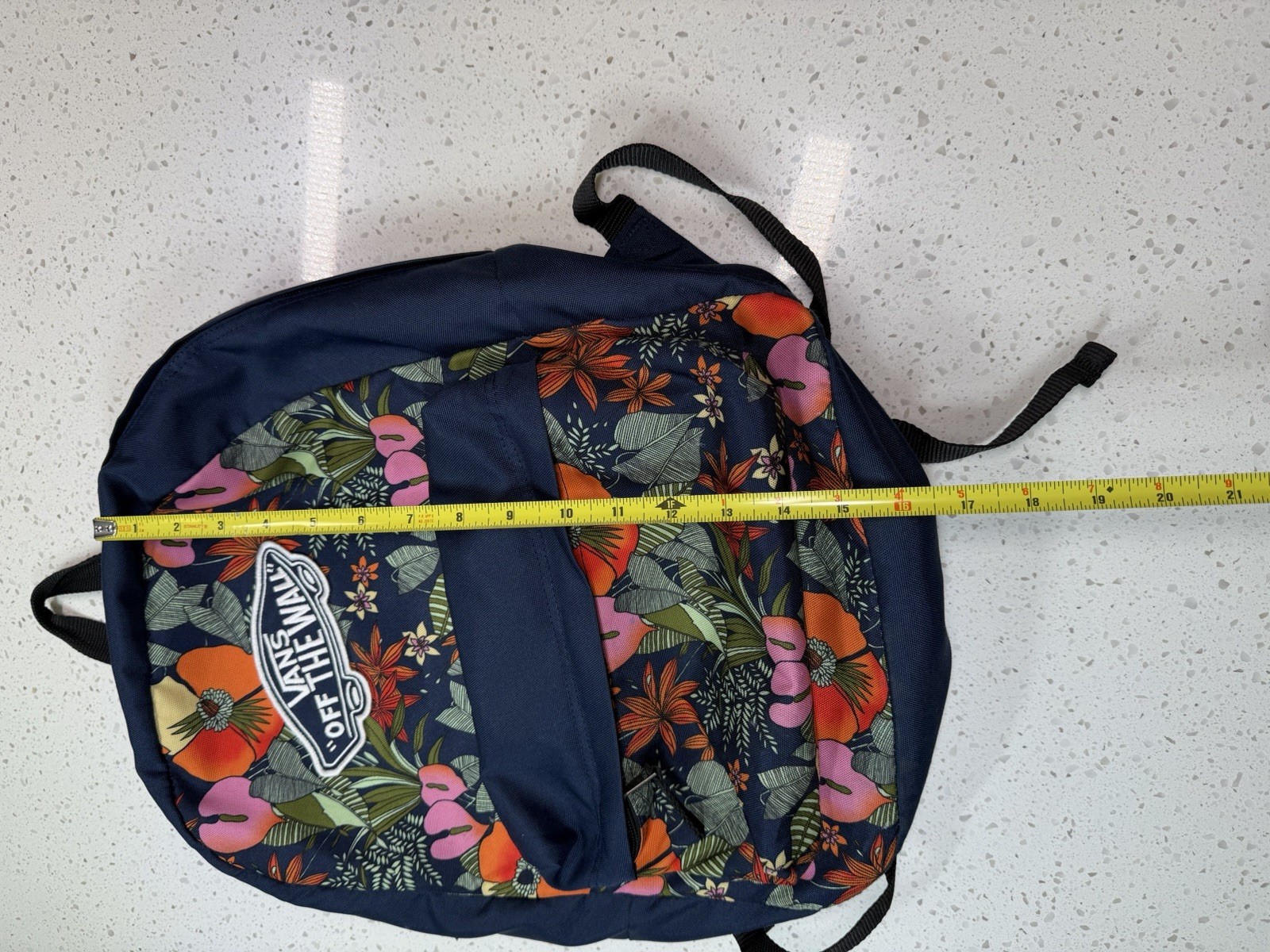 VANS Floral Pattern Navy Backpack Adjustable Stra… - image 6