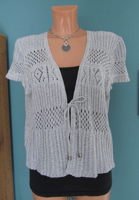 Strickweste Damen Canda Gr. L grau Lockmuster