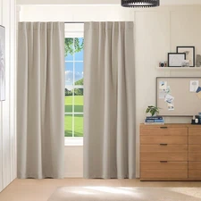 Blackout Curtains Thermal Insulated Window Treatment Panels Room Darkening Black