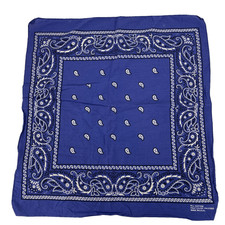 1960s Blue Bright Indigo Bandana All Cotton Fast Color RN 13960