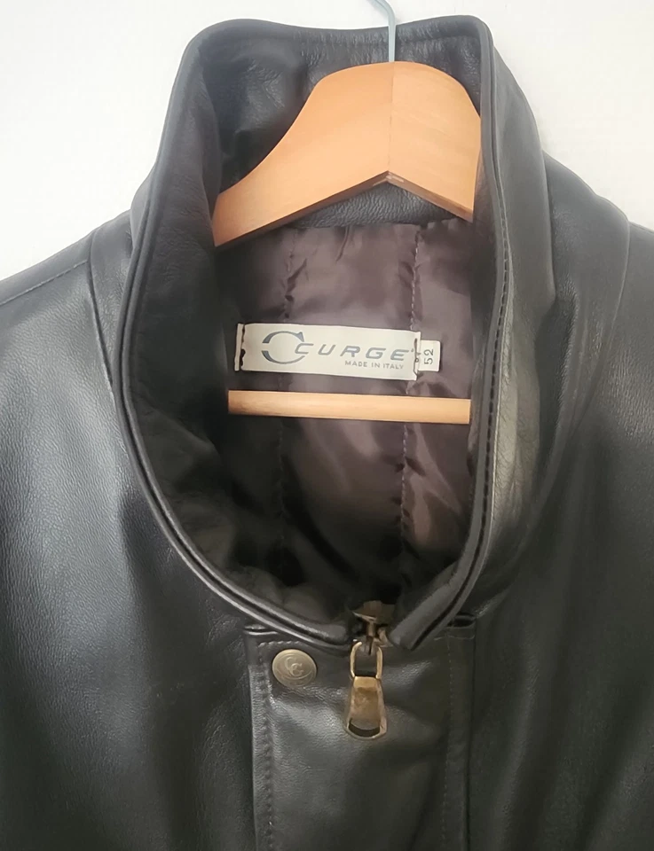 Manteau/Parka VERA PELLE en Cuir Véritable Marrron. T: 52 ou XL (voir mesures) - Photo 4/4