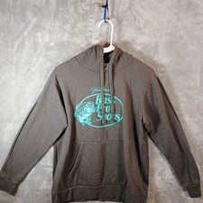 Johnny Morris Collection Bass Pro Shops Gray And Teal Pullover Hoodie Adult M