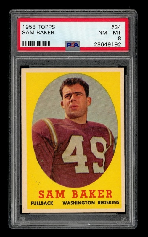 1958 Topps Set-Break # 34 Sam Baker PSA 8 NM-MT
