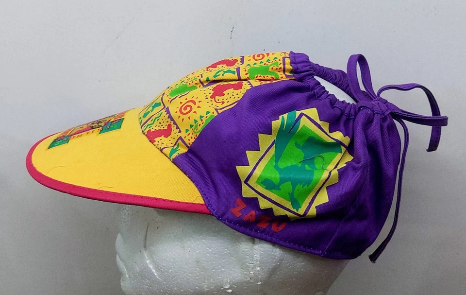 复古迪士尼儿童狮子王辛巴帽子紫色黄色棉 90 年代复古马尾辫 — 第 4/4 张图片