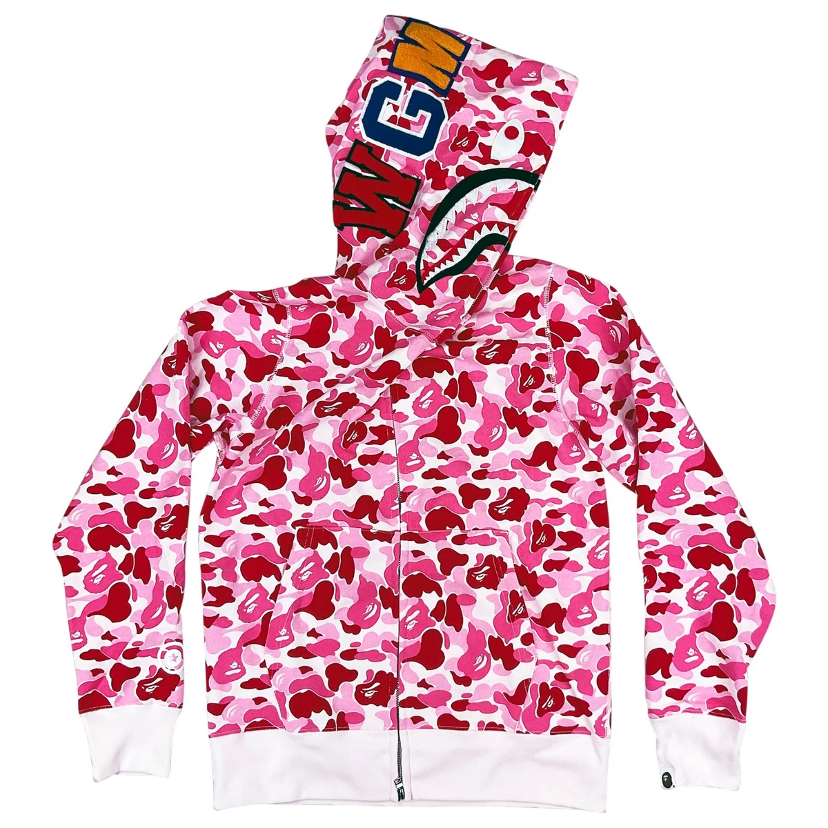 BAPE ABC Camo Shark WGM Full Zip Hoodie Pink | A Bathing Ape | eBay