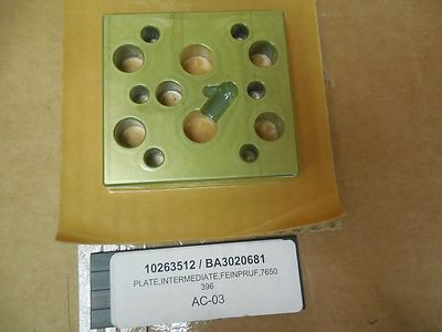 Mahr Feinpruf Pump Part Intermediate Plate 7650396 10263512 BA3020681 New