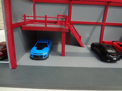 ☆ 1/64 Garage Item M 1:64 scale Mechanic Garage Diorama Gray & Red cars are not