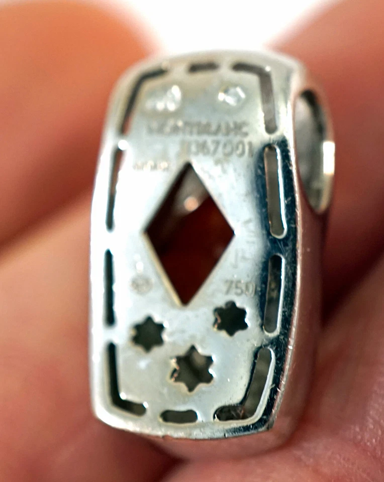 COLGANTE ORIGINAL MONTBLANC CITRINO Y ORO BLANCO DE DIECIOCHO QUILATES DESLIZABLE Foto 2 de 4