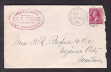 POSTAL HISTORY - LAMBERT & GREEN 1893, AXLE GREASE, SAN FRANCISCO, CAL.