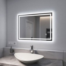 LED Badspiegel Mit 60x50 80x60 90x70 Beleuchtung Lichtspiegel Touch Beschlagfrei