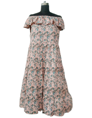 white christmas dresses Cotton Dress Layered with Frill Sleeve Heidi Blue – Azure Beach and Resort  Wear main image 0