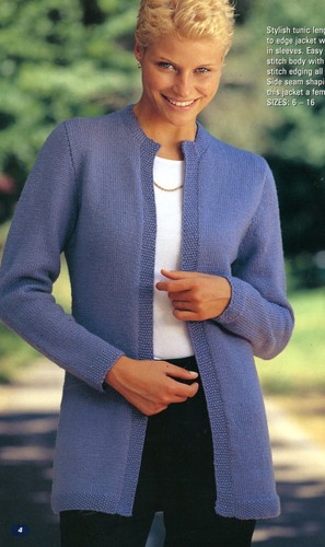 Patons Knitting Book 2104 Ladies 8ply tunic Jumper Cardigan Lacy Moss Stitch Rib - Picture 5 of 10
