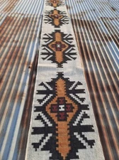 Rug Wool Jute Indian Village Vintage Kilim Handwoven Carpet Rectangle runner Rug