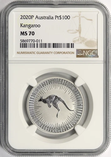 2020-P Australia 1oz Platinum $100 Kangaroo NGC MS70