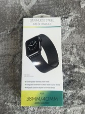 Black Stainless Steel Mesh Band For Apple Watch 42mm/44mm