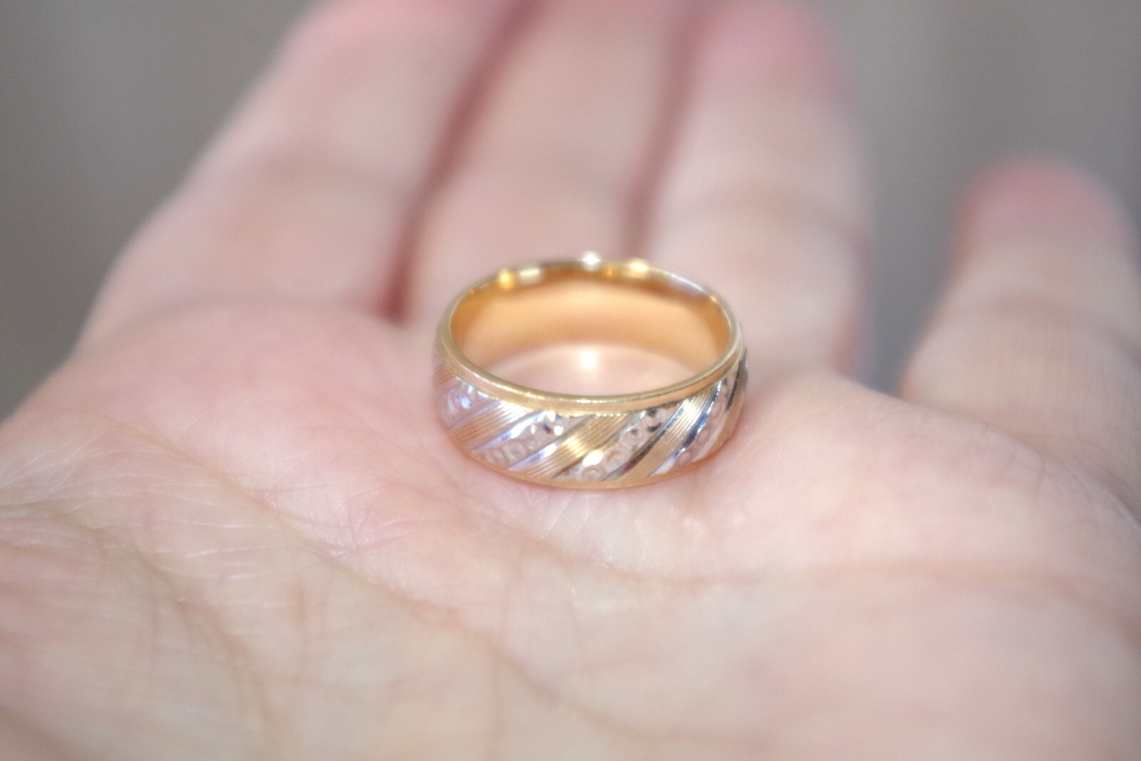 Quality Solid Yellow Gold 10K Thick Two-Tone Diam… - image 8