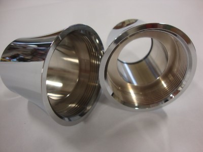 BIG DOG MOTORCYCLES POLISHED FORK DUST CAP SET COARSE RIDGEBACK