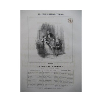 LABARRE Theodore Der Schüchterne Junge Mann Klavier Gesang Ca1830