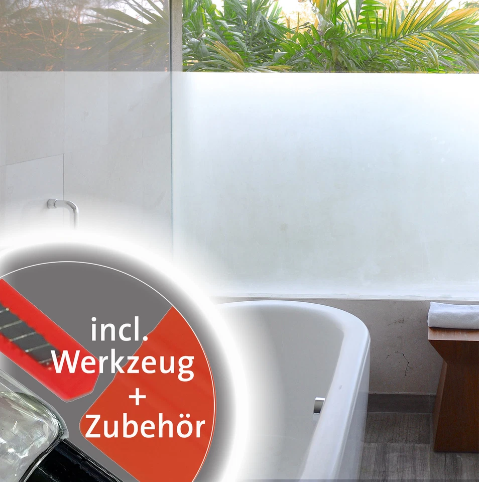 (17,97/m²) Milchglasfolie Glasdekor Fensterfolie Sichtschutz Tür Büro Dusche - Bild 3 von 4