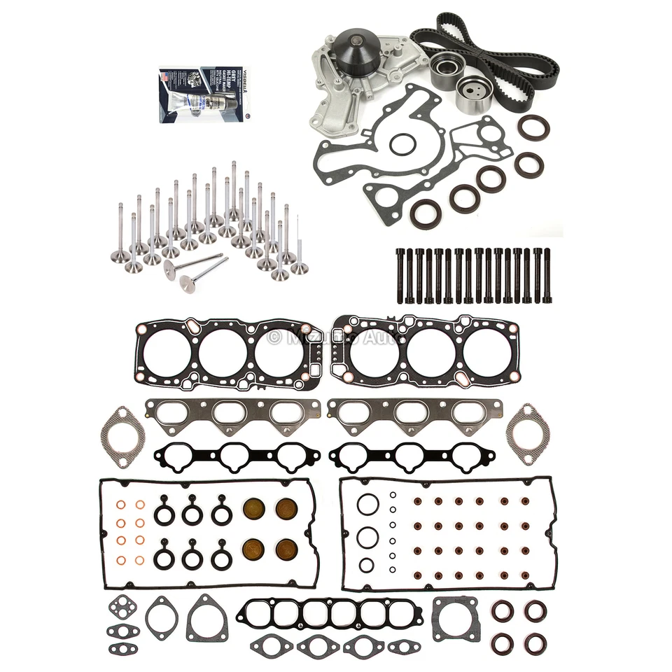Juego de juntas de culata Válvulas Kit de correa de distribución para 91-99 Dodge Stealth 3000GT 6G72 6G72T Foto 4 de 4