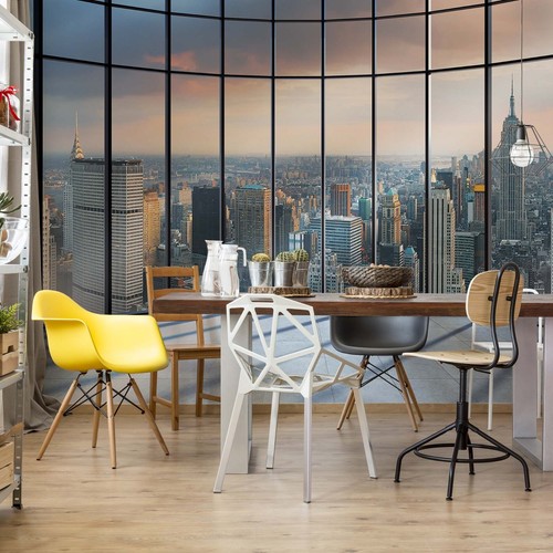 Living room Wallpaper New York view from penthouse window Wall Mural 12x8.33 Ft - Bild 8 von 8