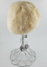 Vintage Eaton Fur Hat Ladies Womens Ivory Canadian Handmade Soft Lined