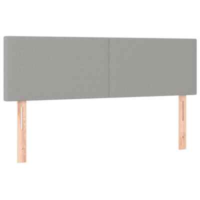 Bett Kopfteile 2er-Set Hellgrau 72x5x78/88 cm Stoff komfortables Schlafzimmer