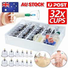 32 Cups Vacuum Cupping Set Massage Kit Acupuncture Suction Massager Pain Relief