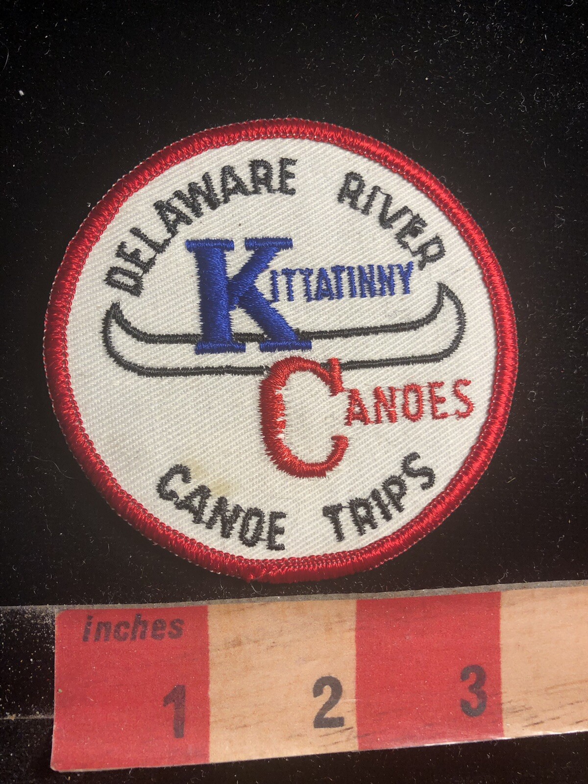 Vtg DELAWARE RIVER CANOE TRIPS KITTATINNY CANOES Advertising Patch 00RB